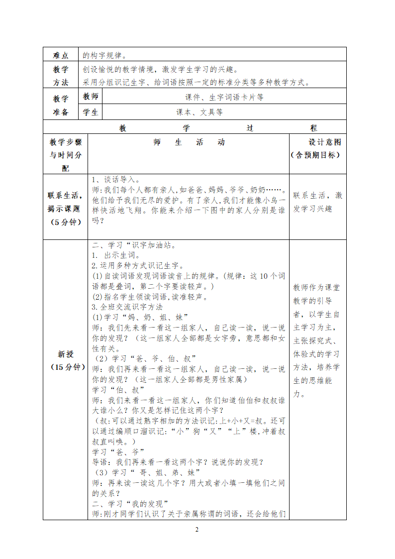 小学语文一年级上册 语文园地七 第1课时 表格式教案+反思.doc第2页