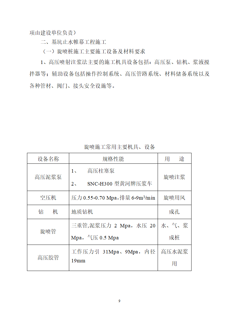 医院医技楼基坑工程旋喷桩施工方案.doc第9页