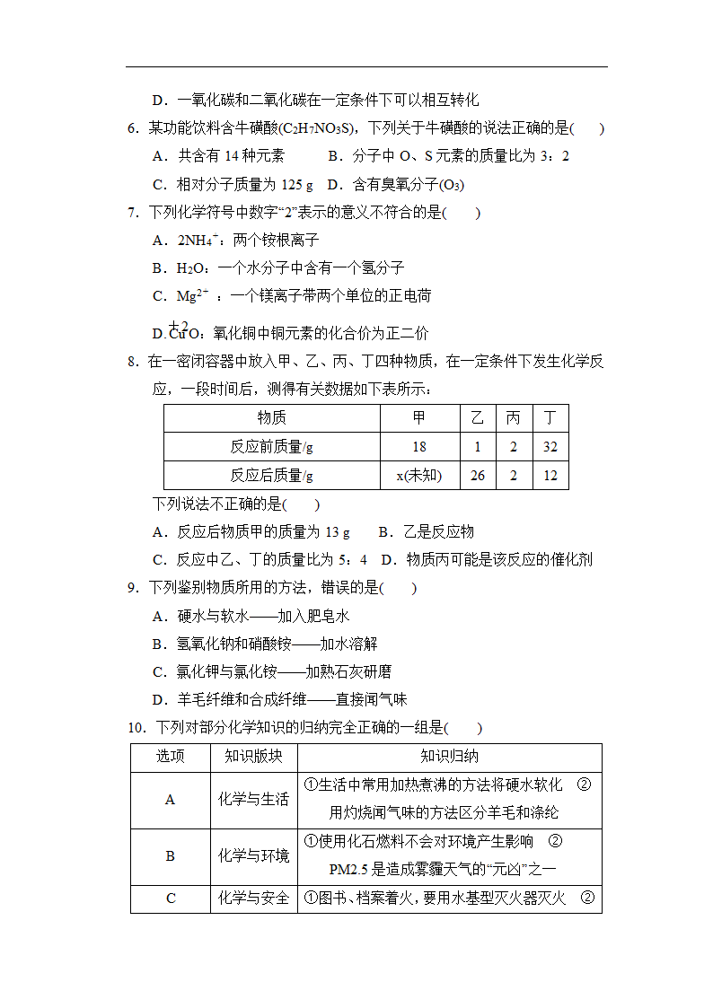 沪科版化学九年级下册综合能力素质评价(一)（含答案）.doc第2页