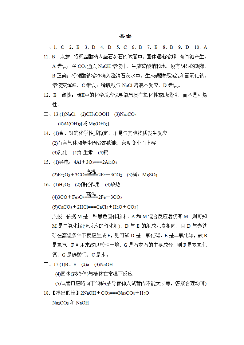 沪科版化学九年级下册综合能力素质评价(一)（含答案）.doc第8页