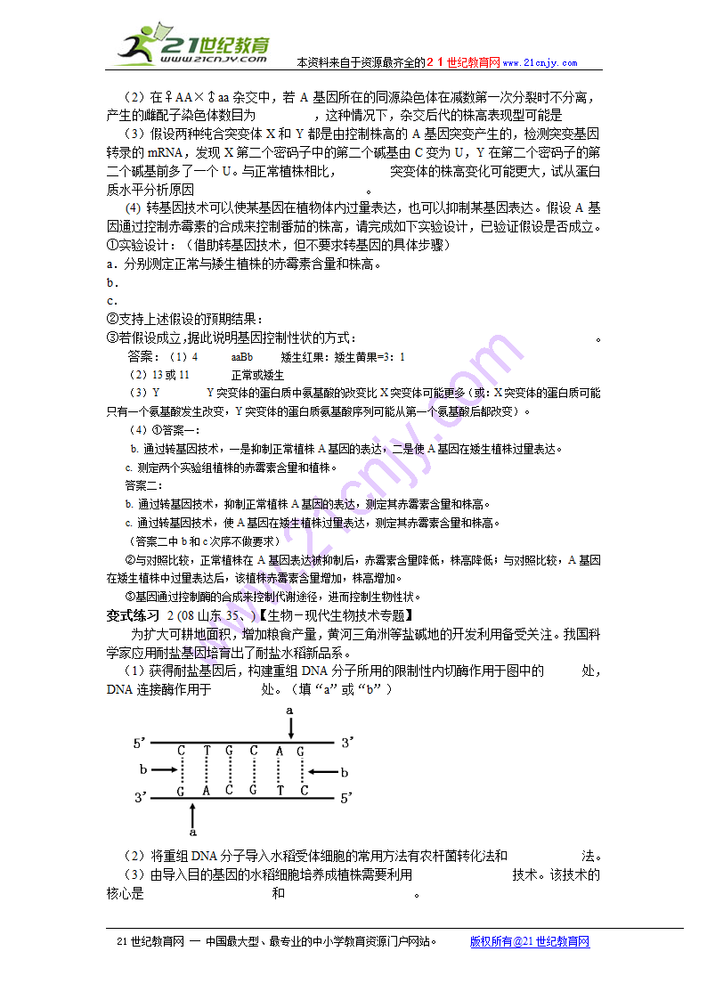 高考生物专题复习教案：遗传简答题型归类及应试技巧.doc第10页