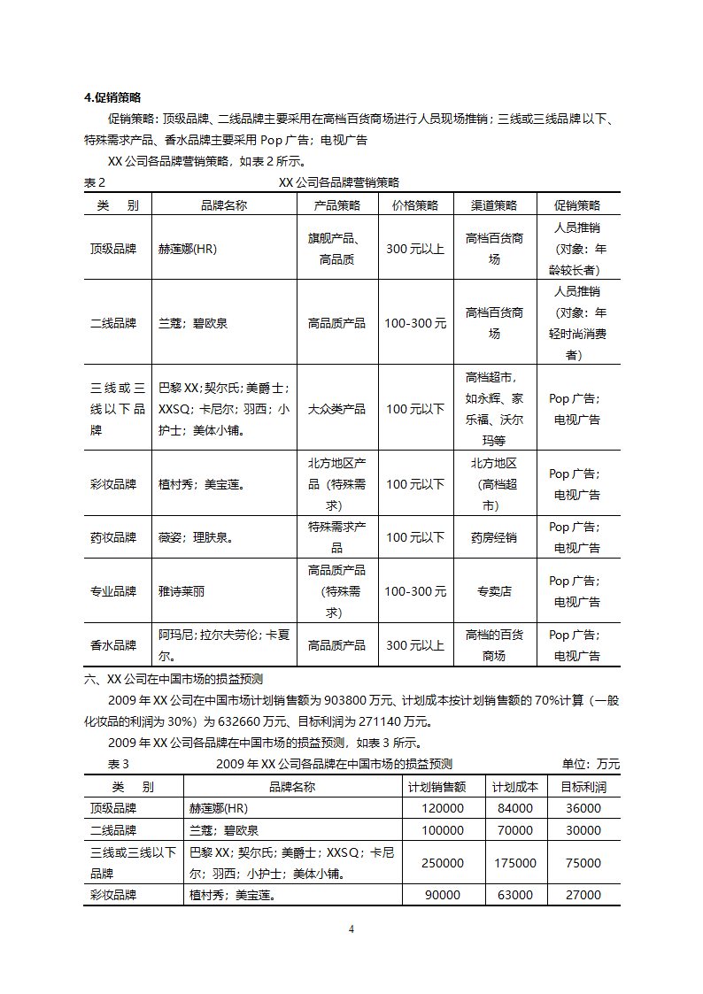 XX化妆品营销策划书.doc第4页