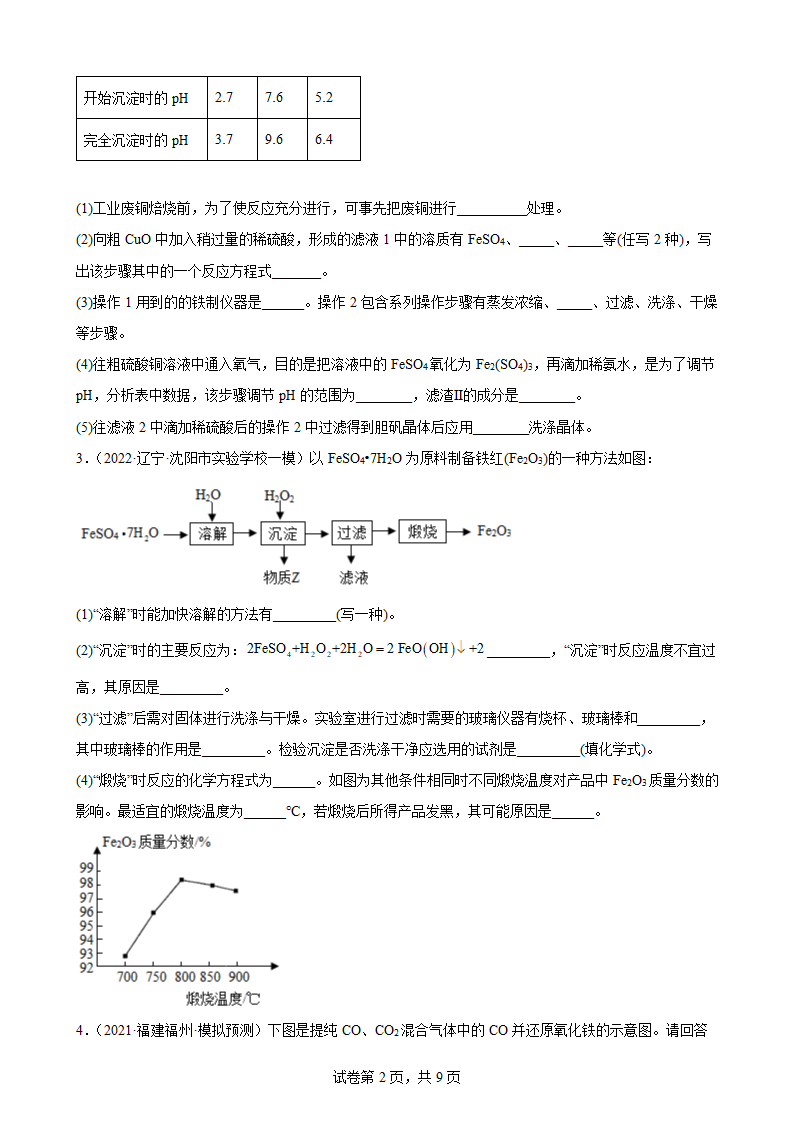 2022年中考化学二轮专题过关卷——工业流程题（word版含解析）.doc第2页