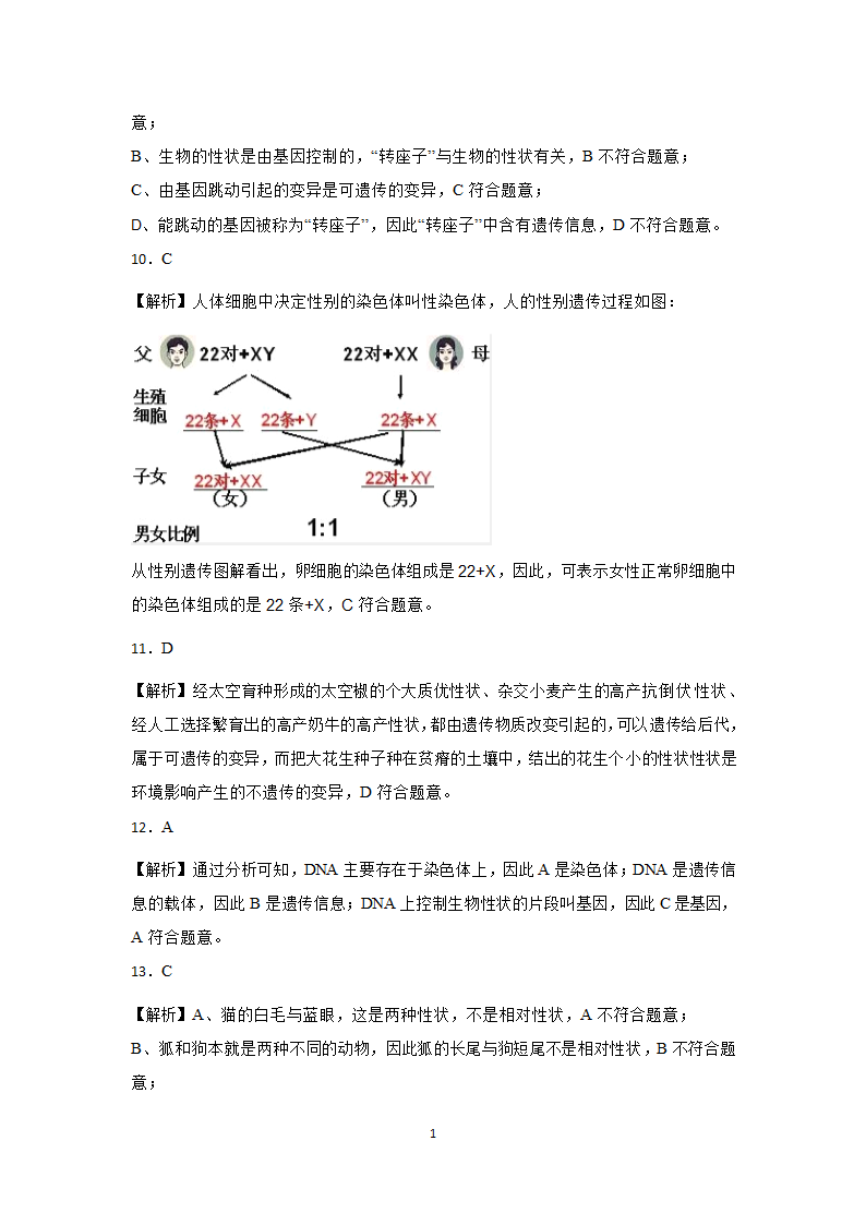 第五章 生物的遗传和变异 质量评估卷（含解析）.doc第16页