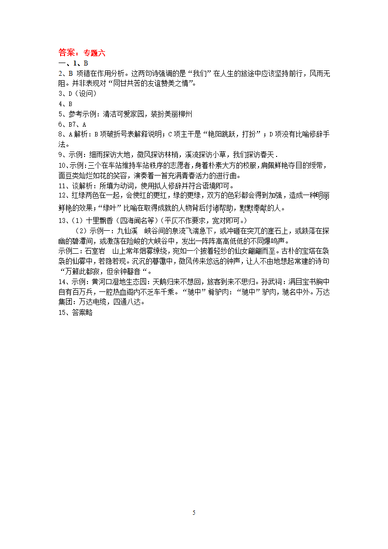 中考语文专题训练专题6：修辞.doc第5页