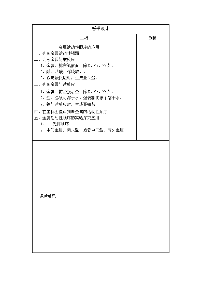 2021年人教版化学中考复习金属活动性顺序探究及应用教学设计.doc第4页