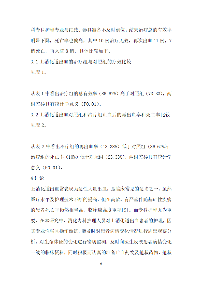 例上消化道大出血患者的消化内科专科护理临床观察与分析.docx第6页