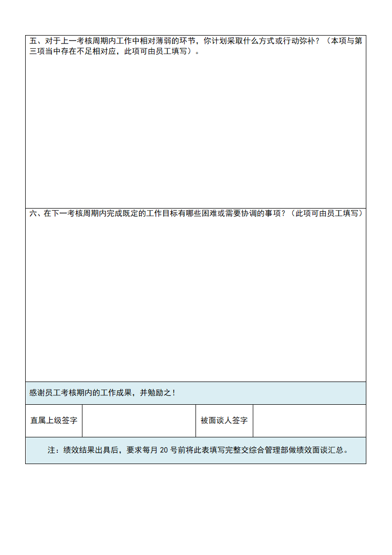 绩效考核反馈与面谈记录表.doc第2页