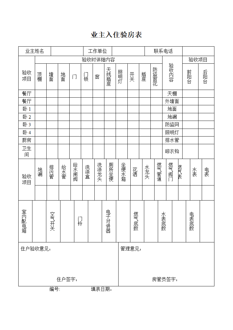 业主入住验房表.docx第1页