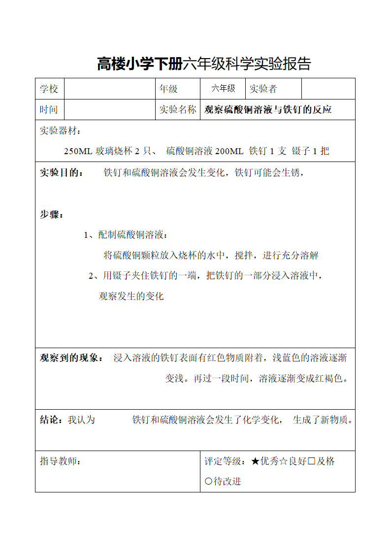 小学下册六年级科学实验报告.docx第17页