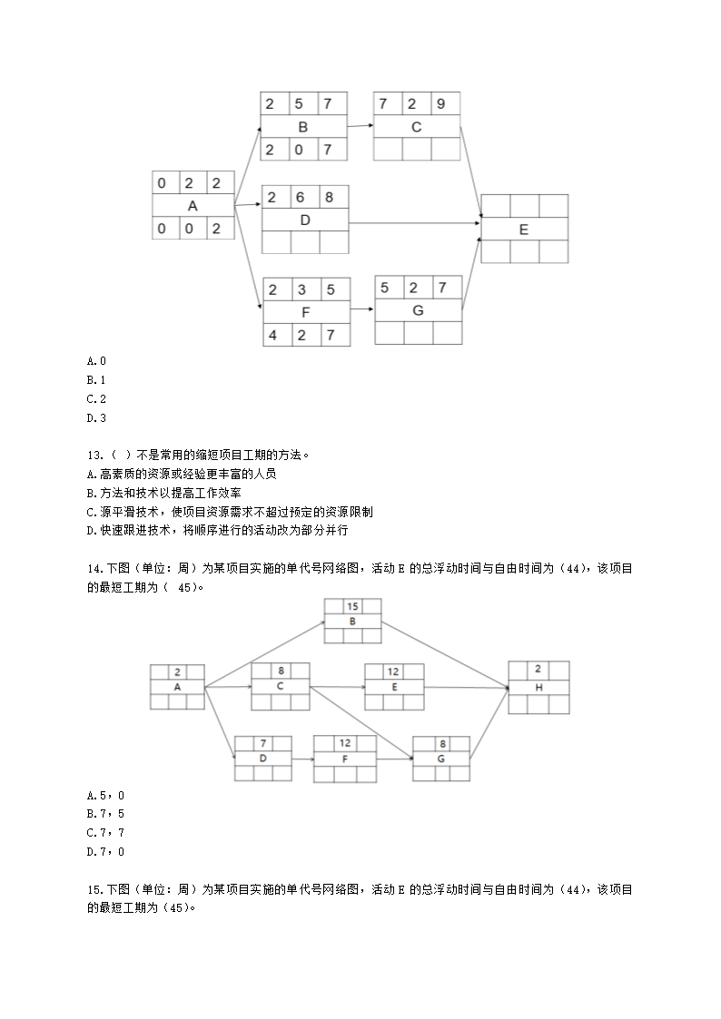 软考中级职称系统集成项目管理工程师第8章项目进度管理含解析.docx第4页