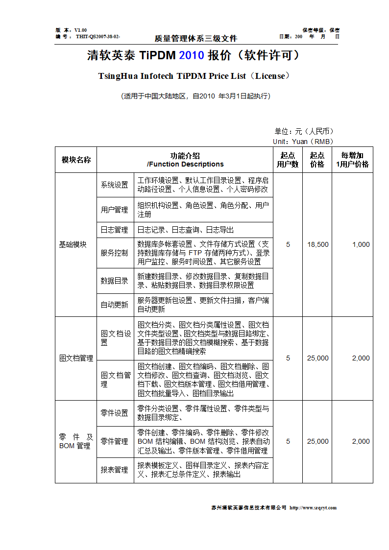 清软英泰产品报价体系第2页