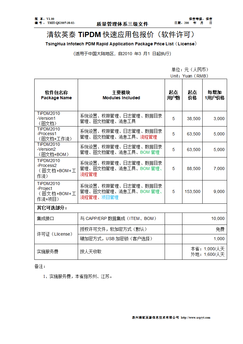 清软英泰产品报价体系第5页