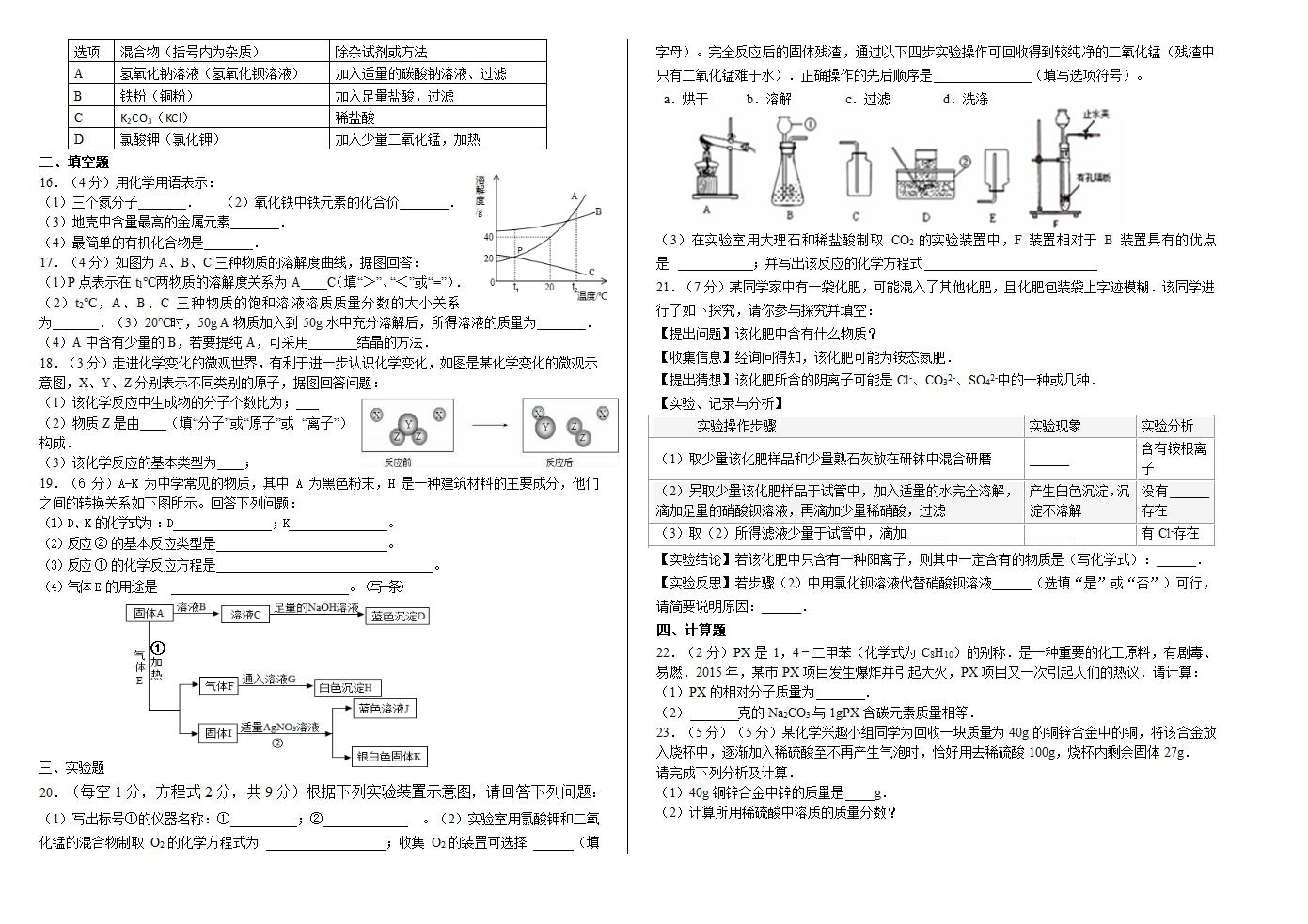 2018年中考化学模拟试卷第2页