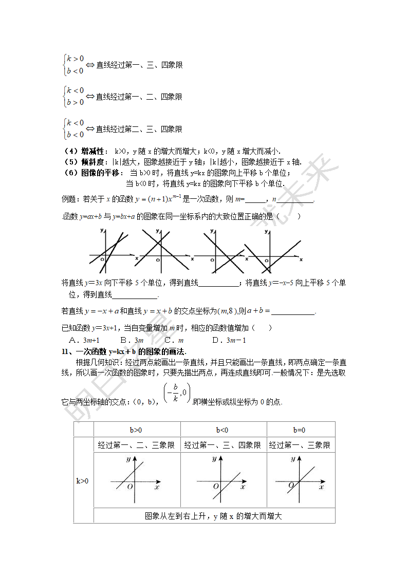 一次函数章节知识点第3页