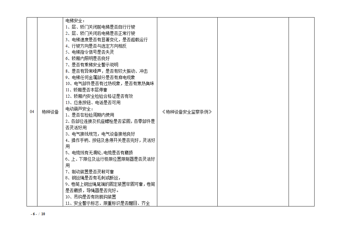 综合安全检查表第6页