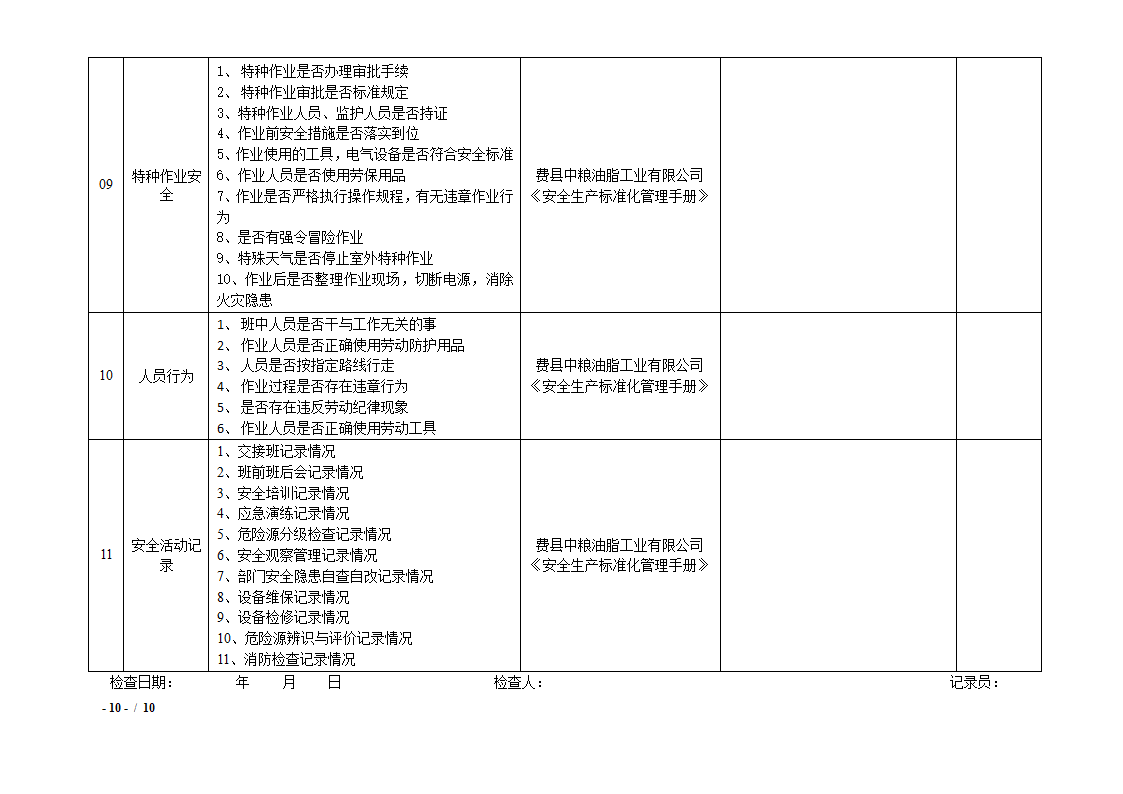 综合安全检查表第10页