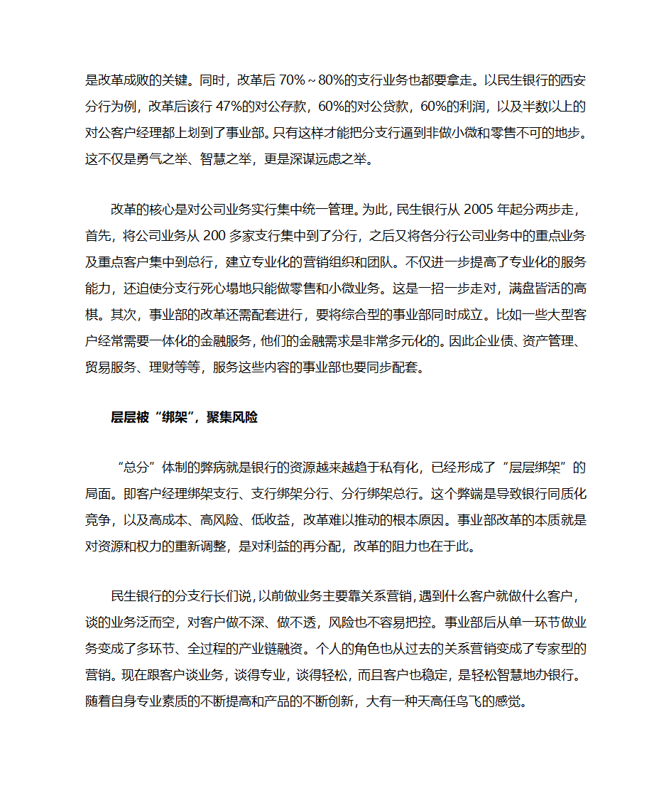 民生银行事业部改革思考第3页