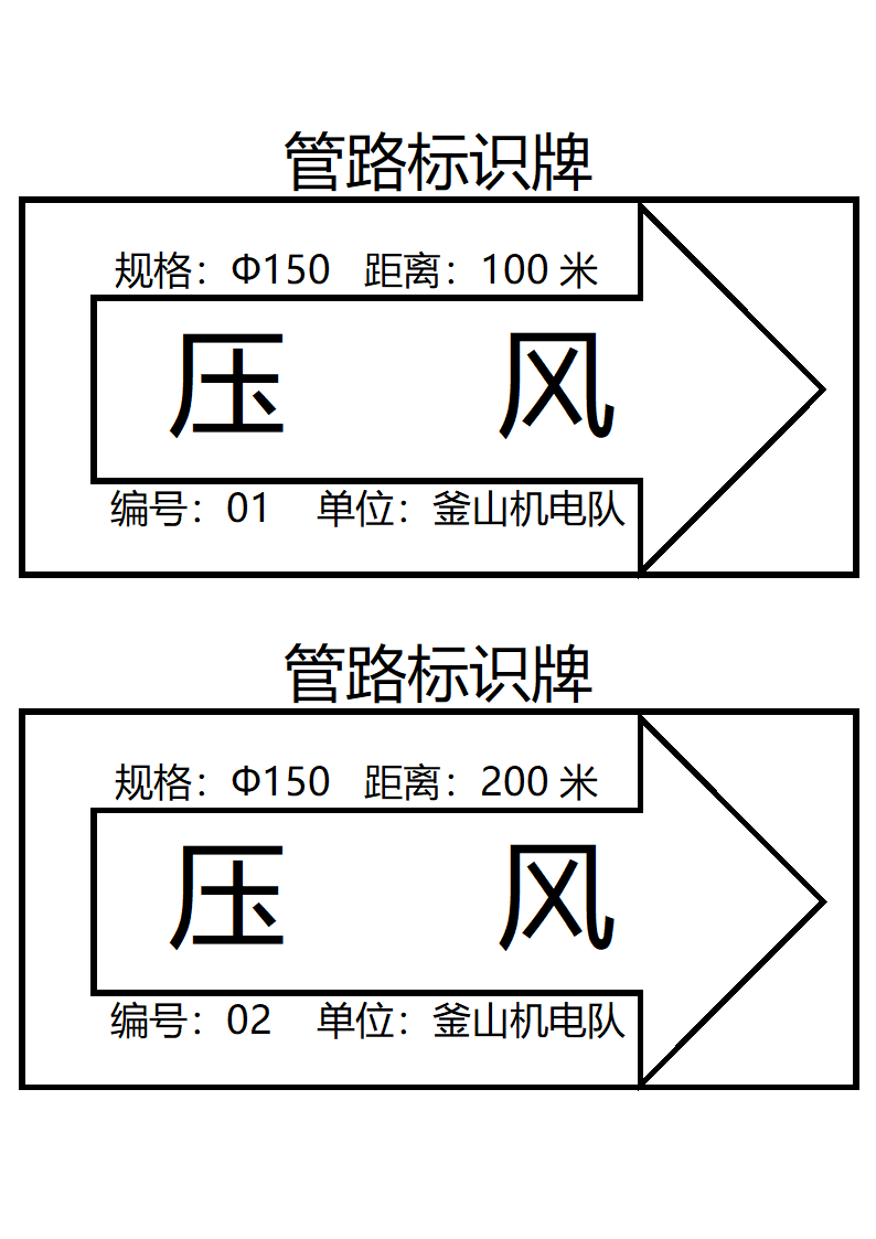 管路标识牌