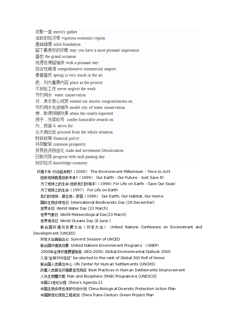 环保英语口译词汇第3页