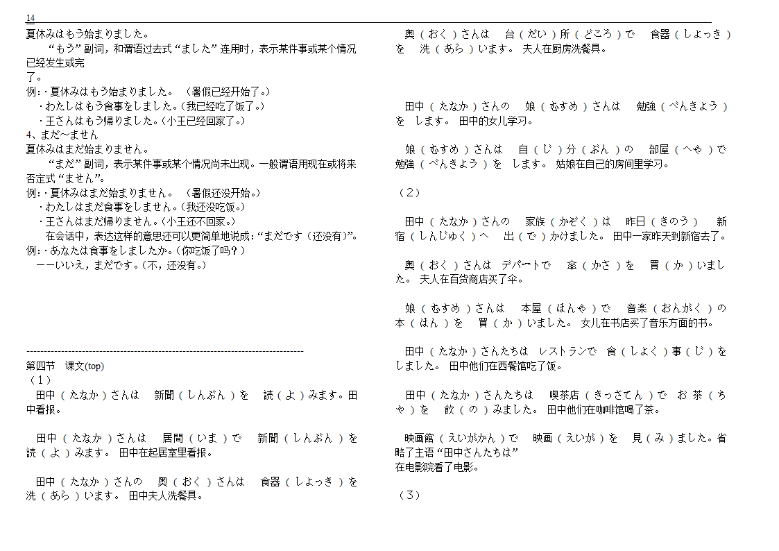 初级标准日本语单词第14页