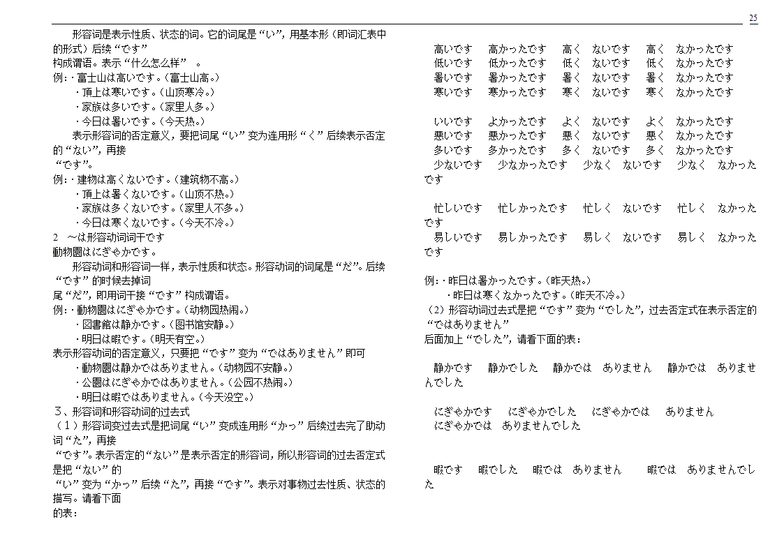 初级标准日本语单词第25页