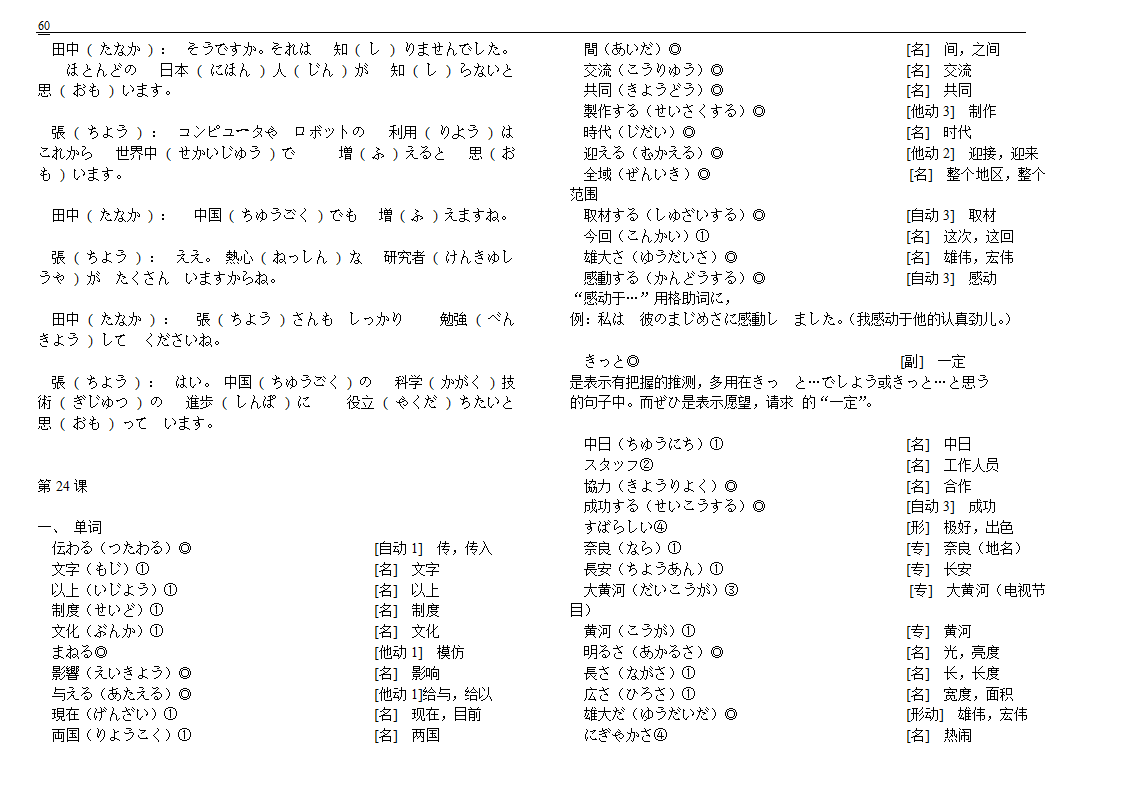 初级标准日本语单词第60页