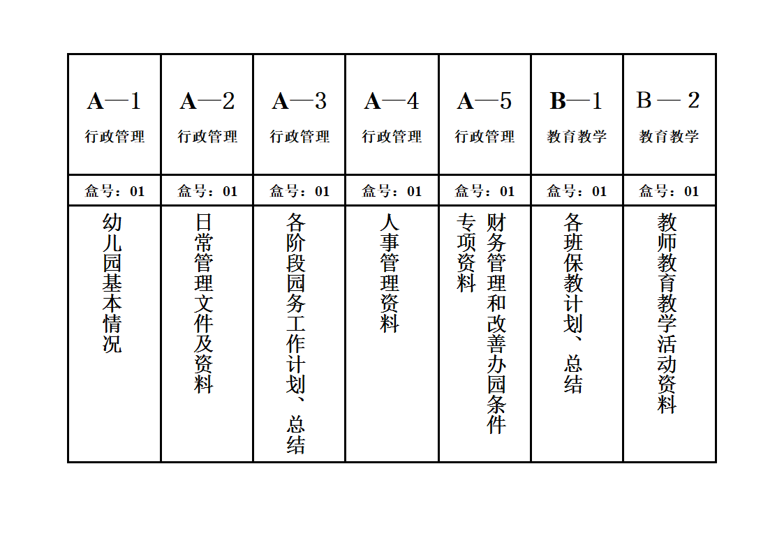 幼儿园档案标签1