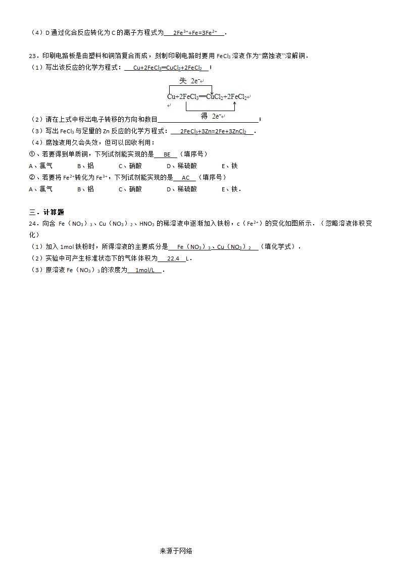 高二化学练习金属、铁练习题第5页