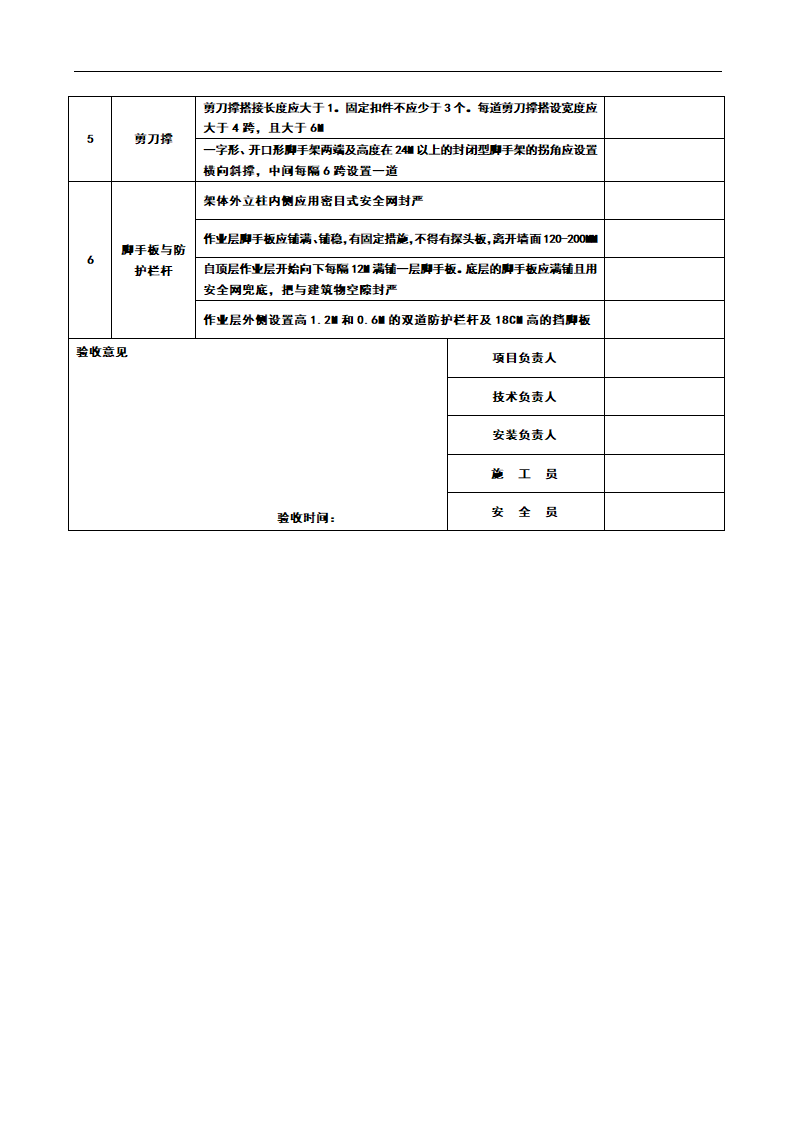 桥梁--脚手架验收表格第5页