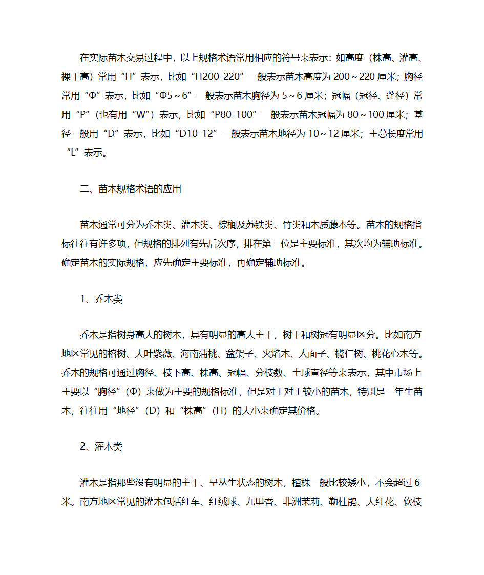 绿化苗木常用术语第2页