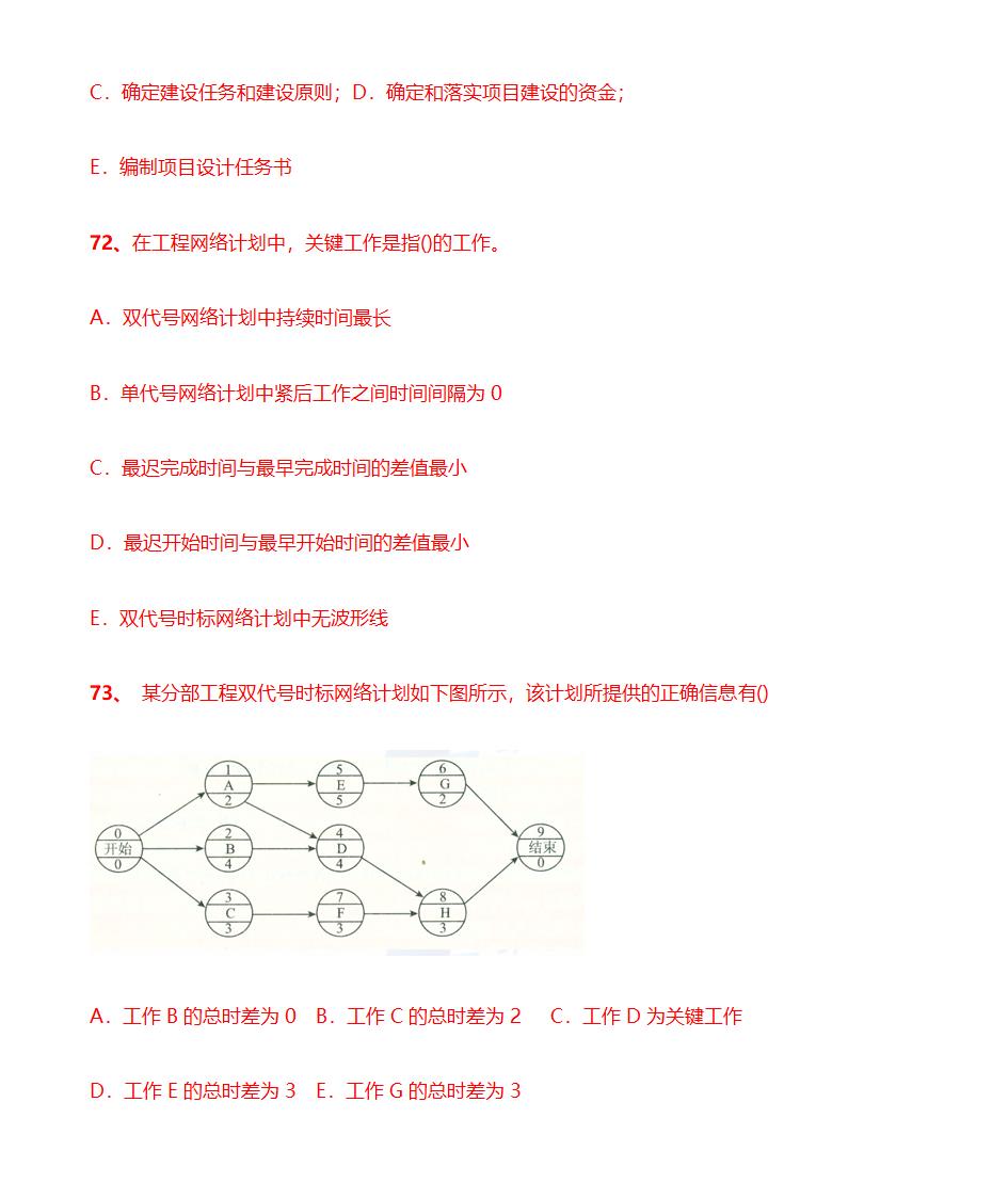 2014项目管理考前押题(绝密)第15页