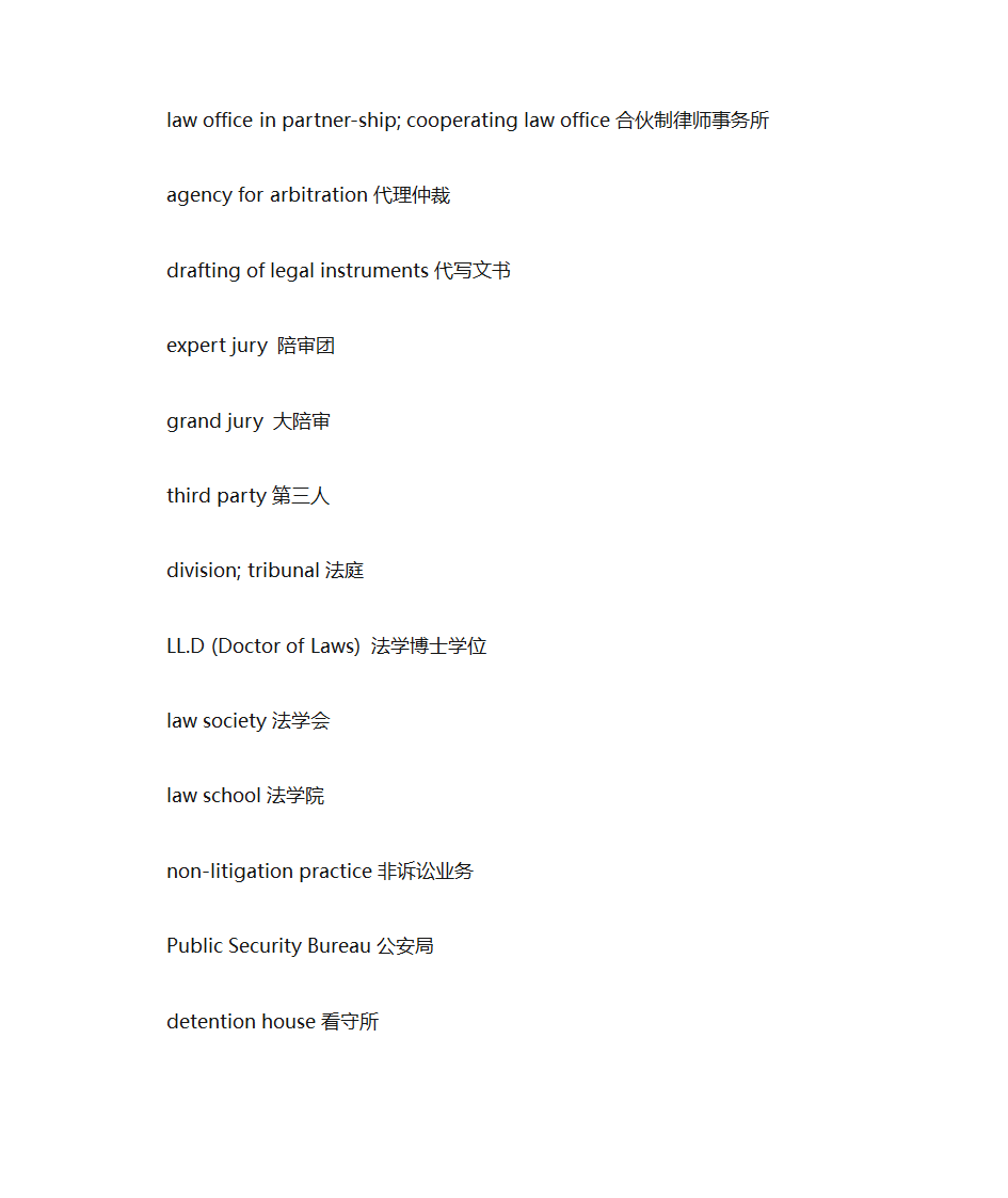 口译词汇之法律词汇第8页