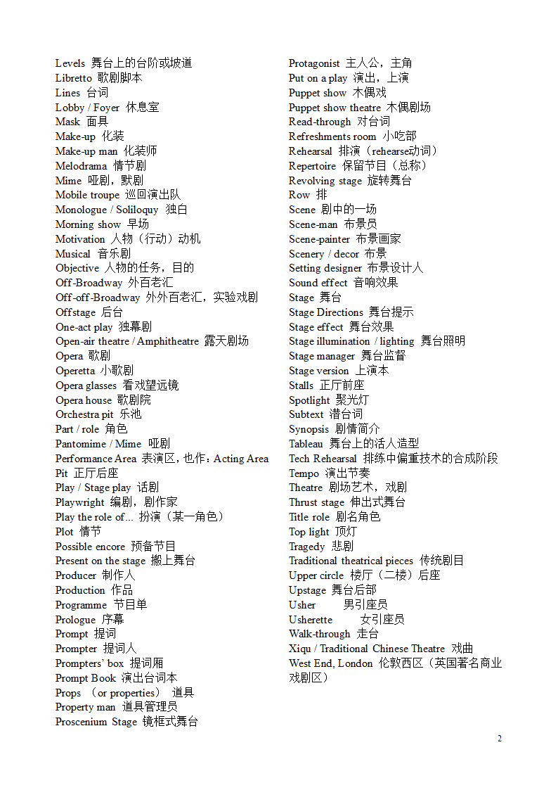 Theatre_&amp;_Drama戏剧词汇第2页
