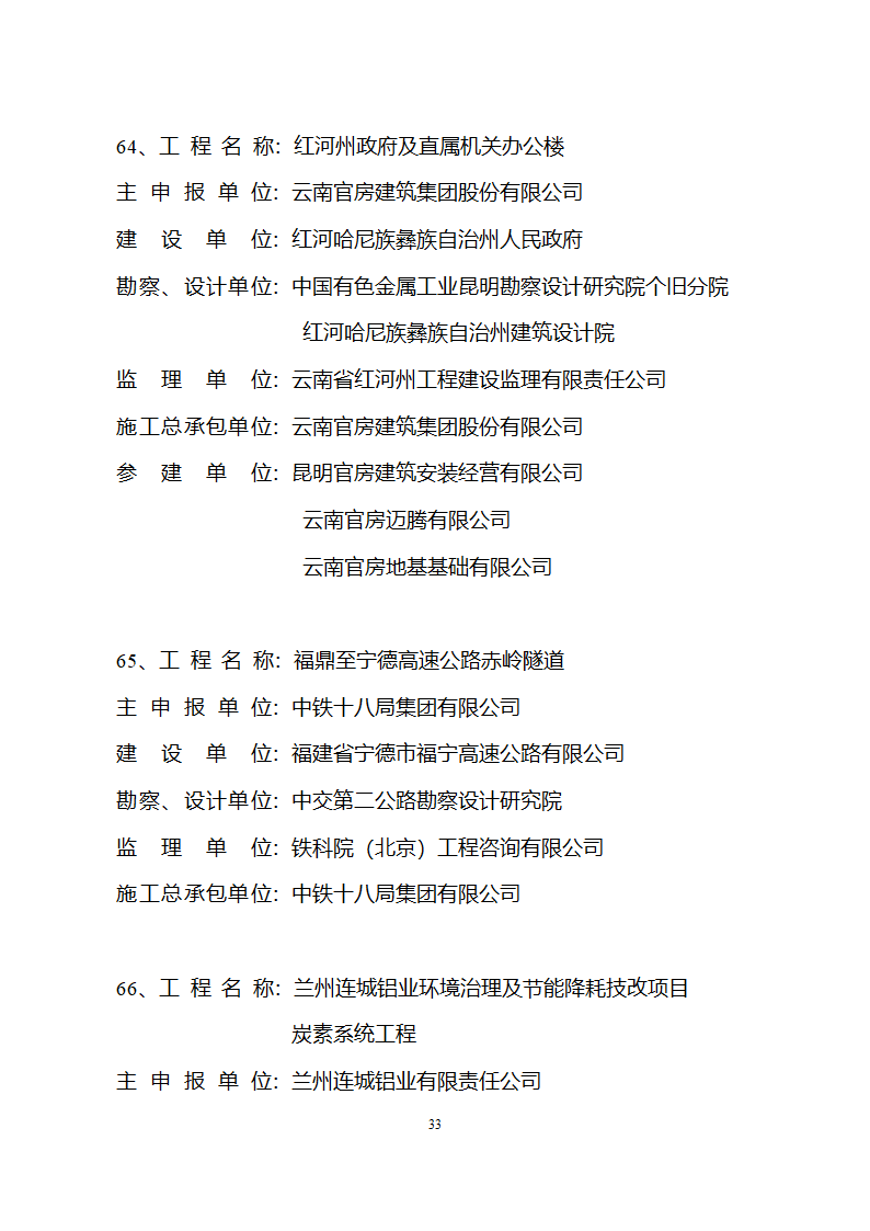 2005年度国家优质工程获奖工程名单第33页