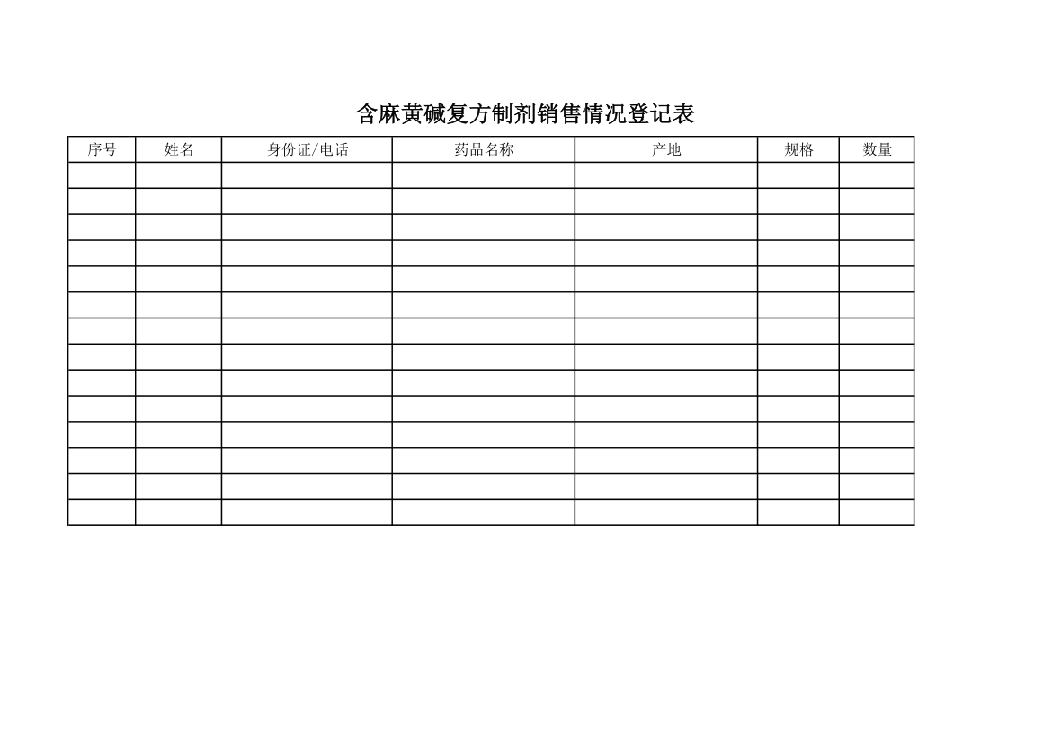 麻黄碱登记记录