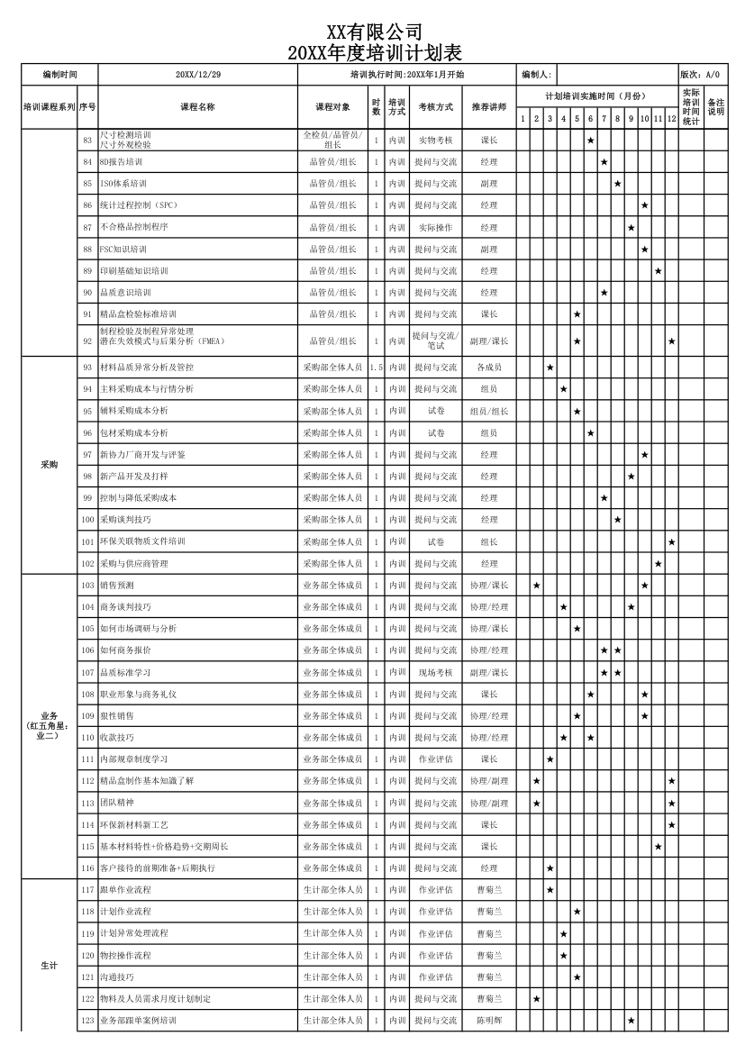 年度员工培训计划模板.xlsx第3页