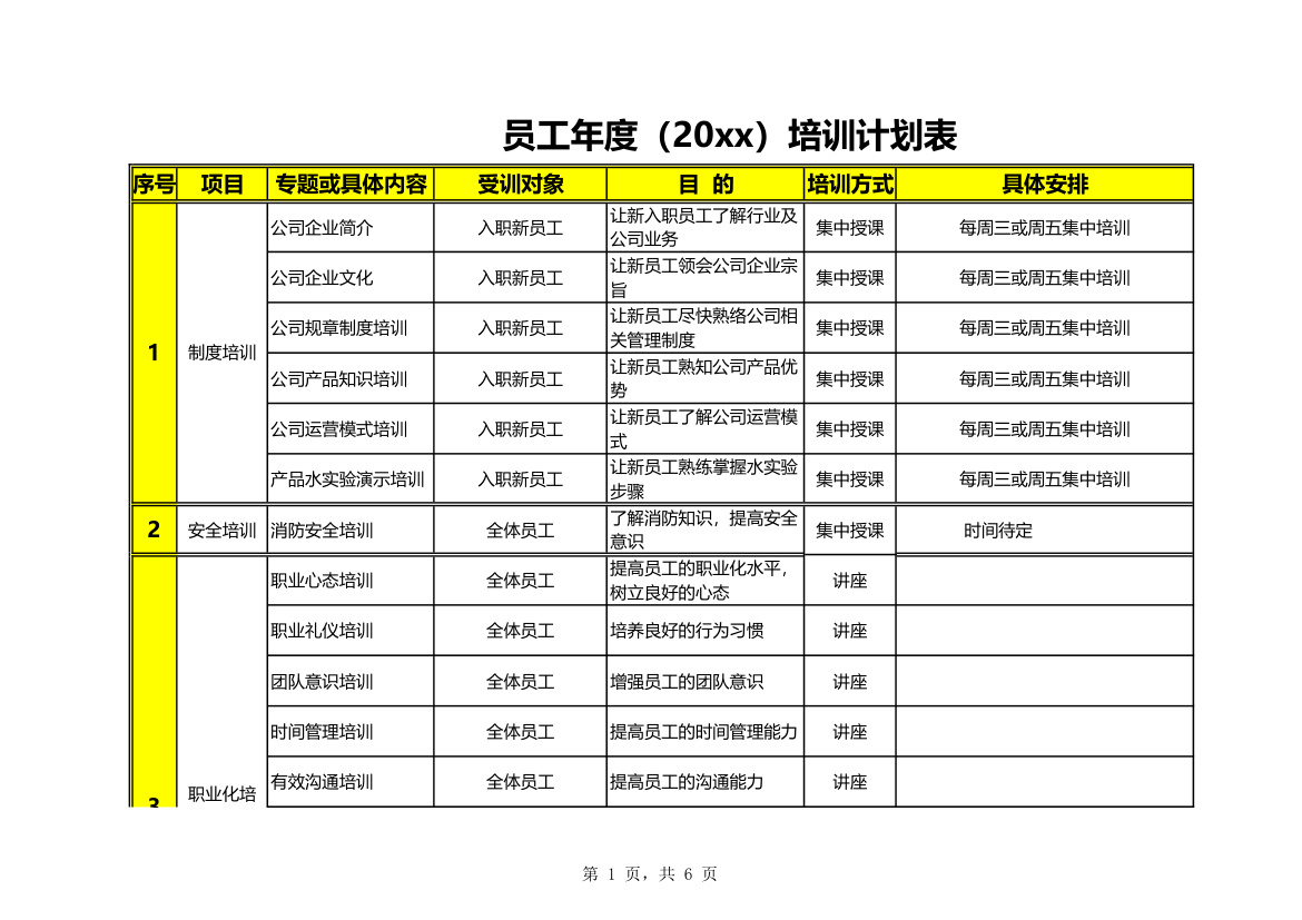 年度培训计划表.xls第1页