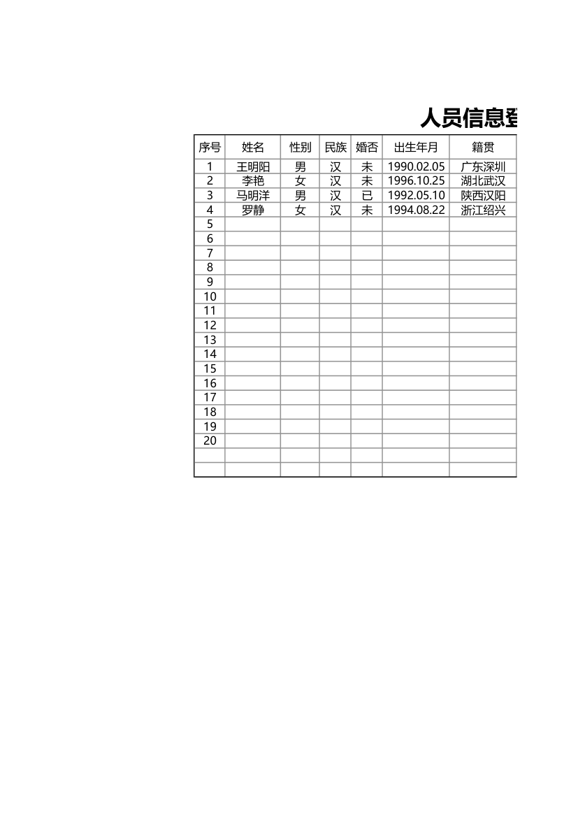 人员信息登记表.xlsx第1页