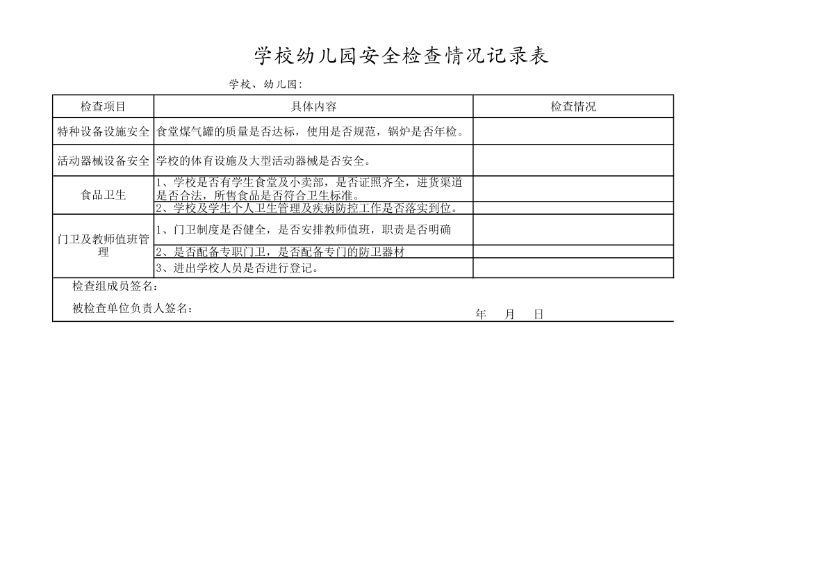 学校幼儿园安全检查表.xls第2页