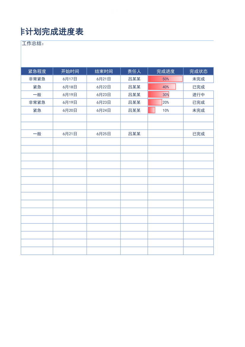 工作计划完成进度表.xlsx第2页