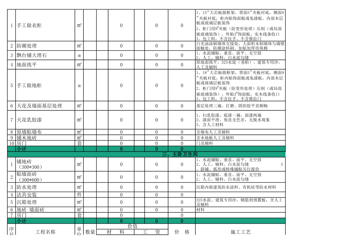 家庭室内装修预算表-公式齐全.xls第2页