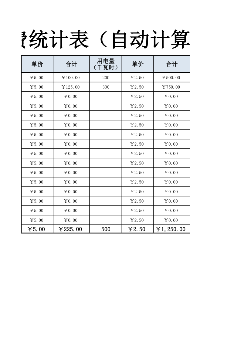 物业管理水电费统计表自动计算.xlsx第3页