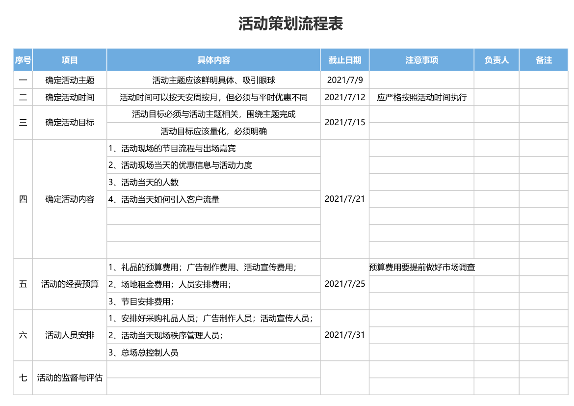 活动策划流程表.xlsx第1页