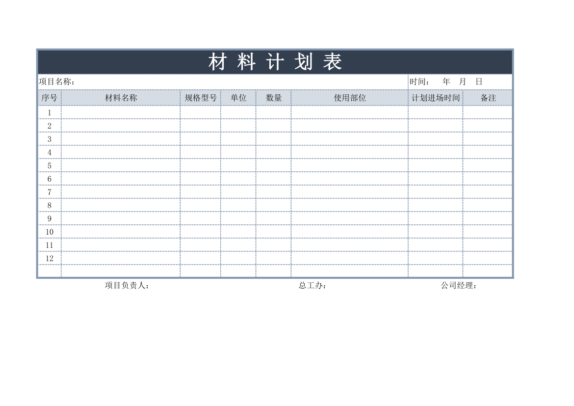 材料计划表.xls第1页