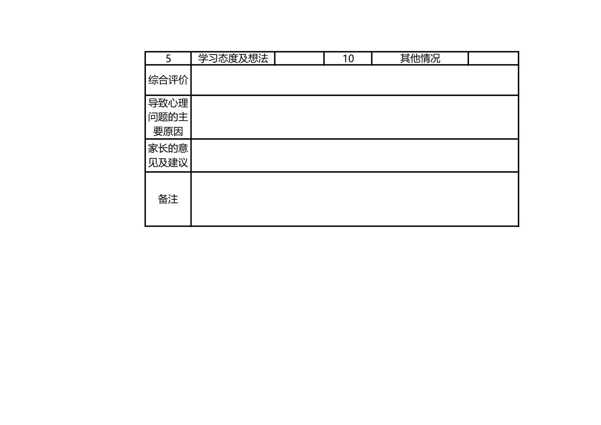 小学生心理健康档案表.xlsx第2页