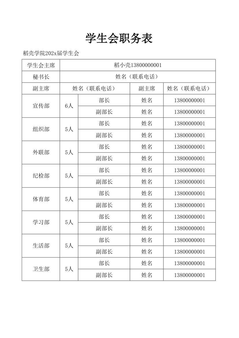 学生会职务表.xlsx