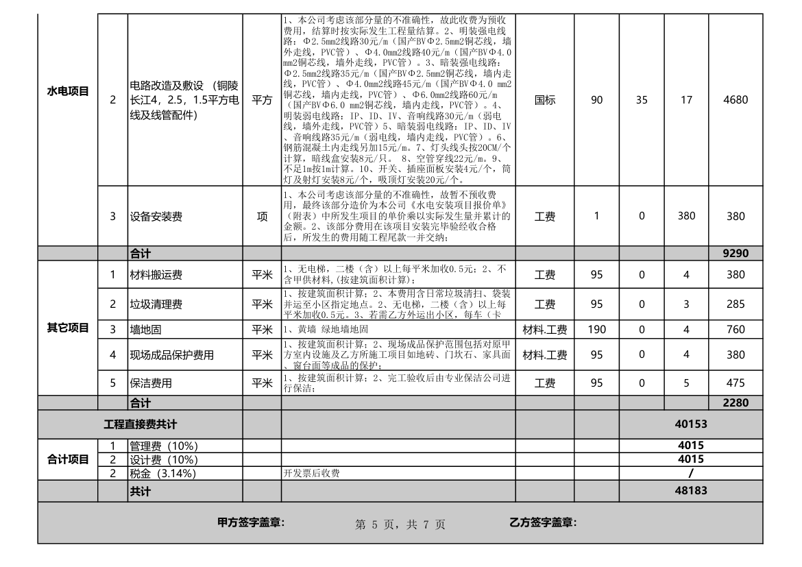 工程预算清单.xlsx第5页