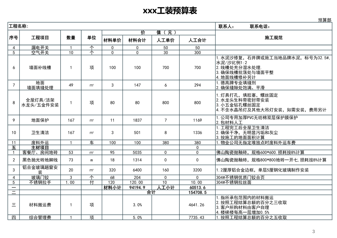 工装预算报价表.xls第3页