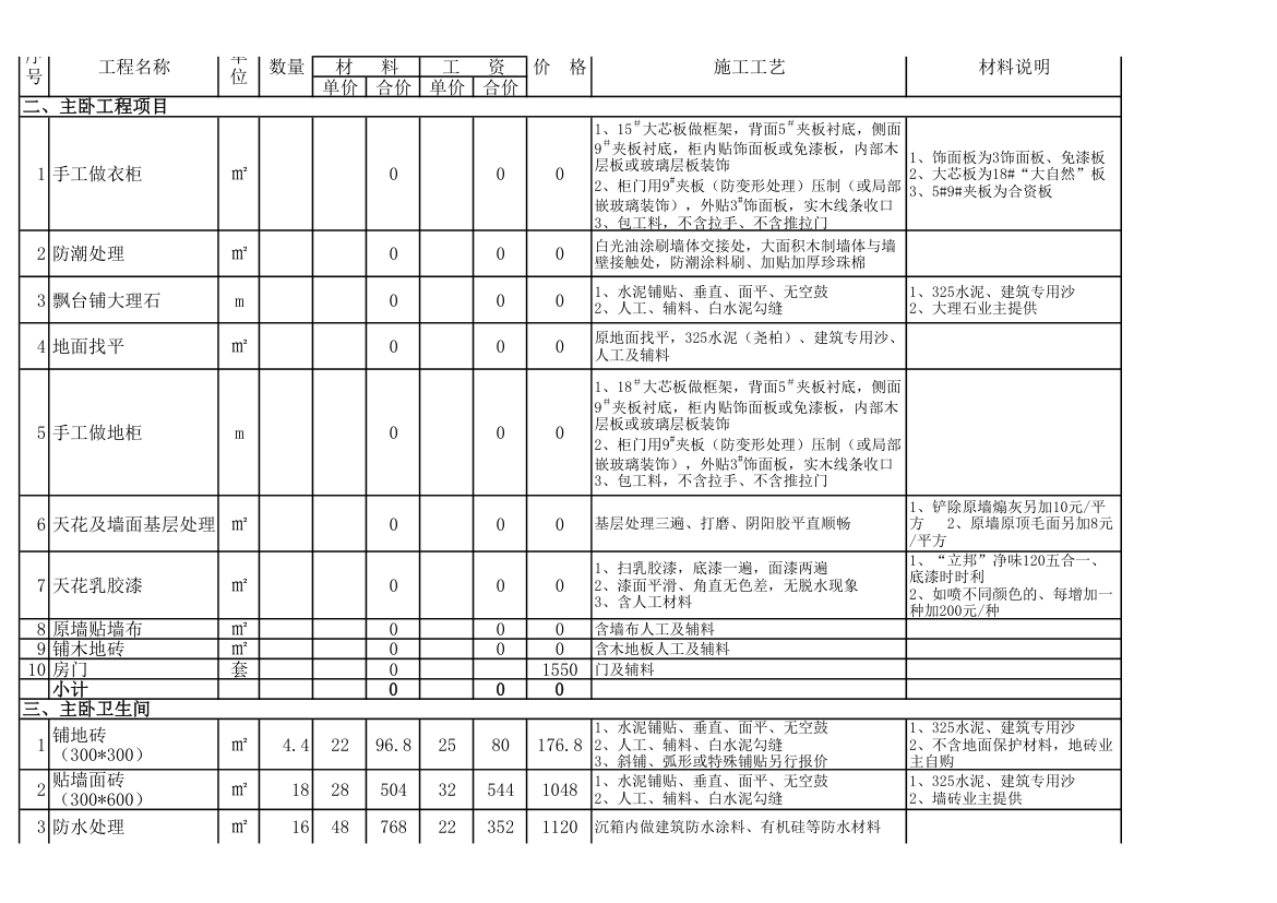 装修行业工程预算报价表.xls第2页